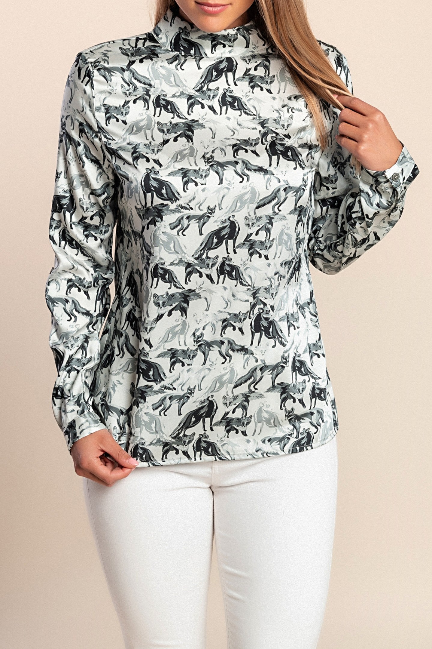 Camicetta stampata, grigia