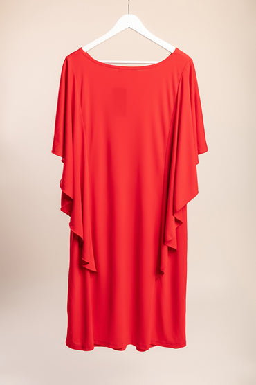 Abito in viscosa taglie forti, rosso
