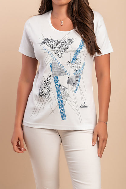 T-shirt in cotone con stampa, bianca