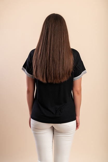 Maglietta con stampa, nera