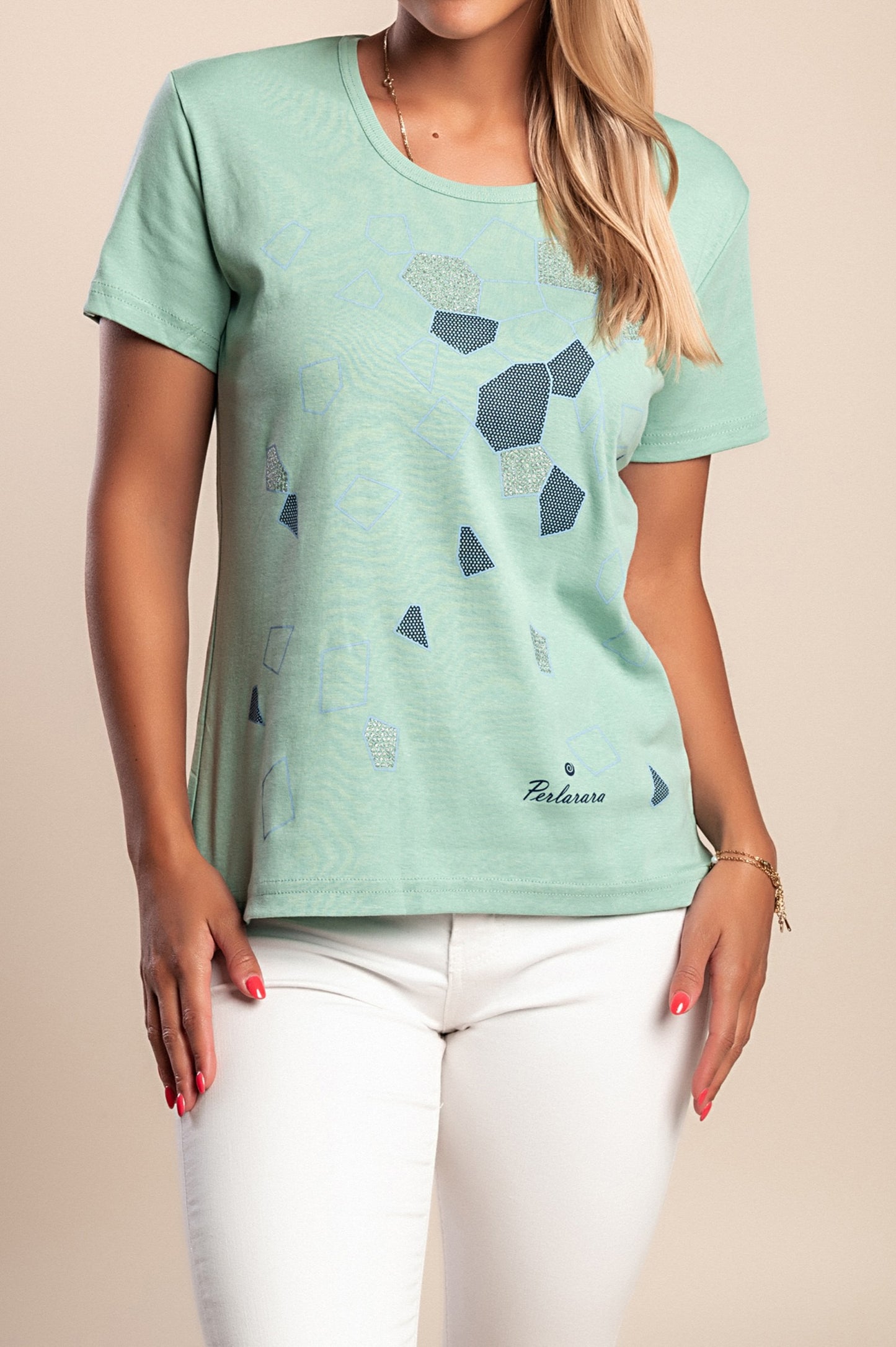 T-shirt in cotone con stampa, rosa