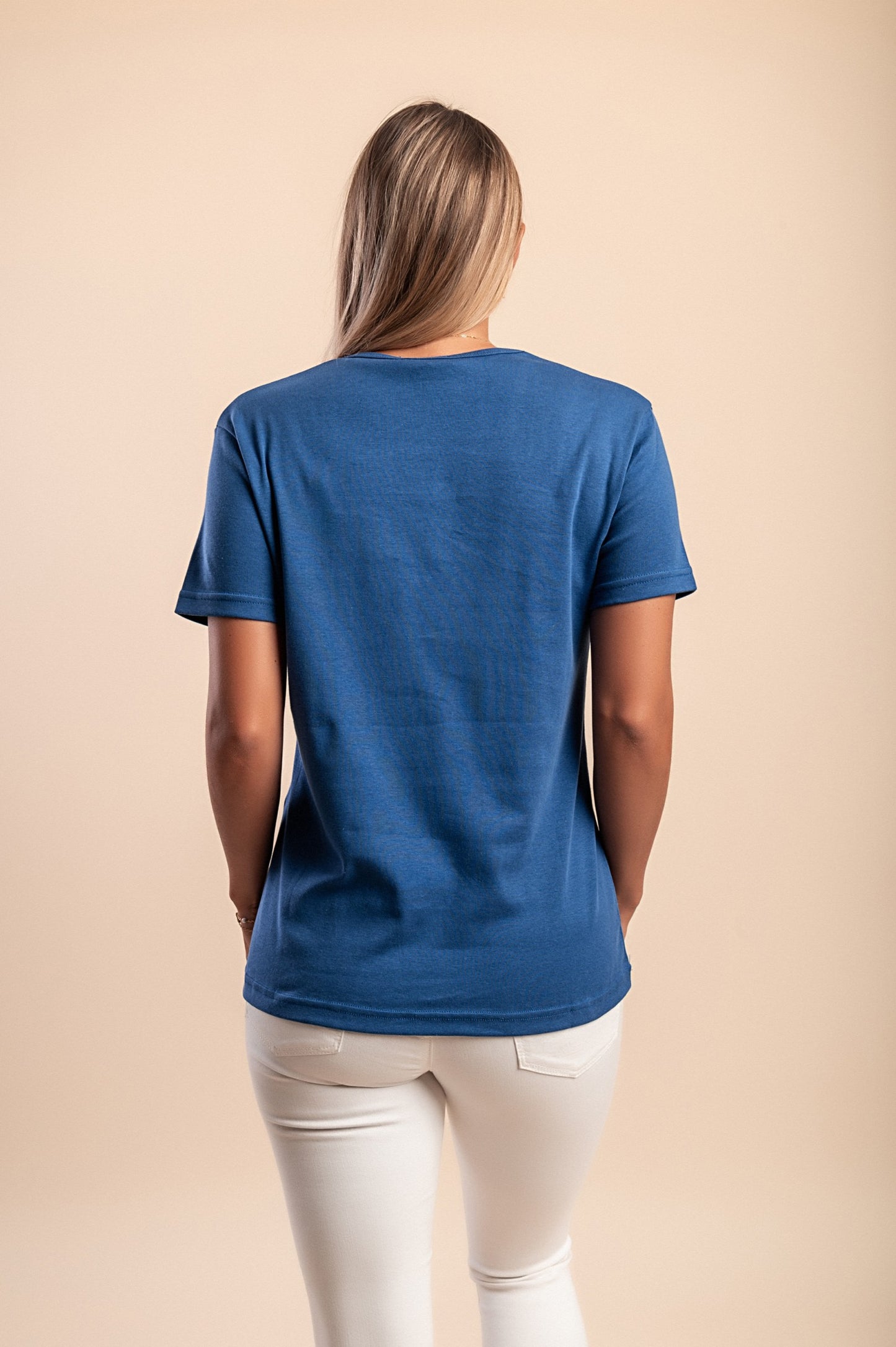 T-shirt in cotone con stampa, turchese