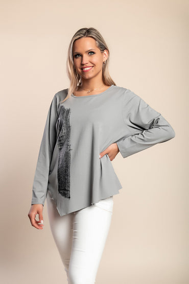 Camicia a maniche lunghe, grigia
