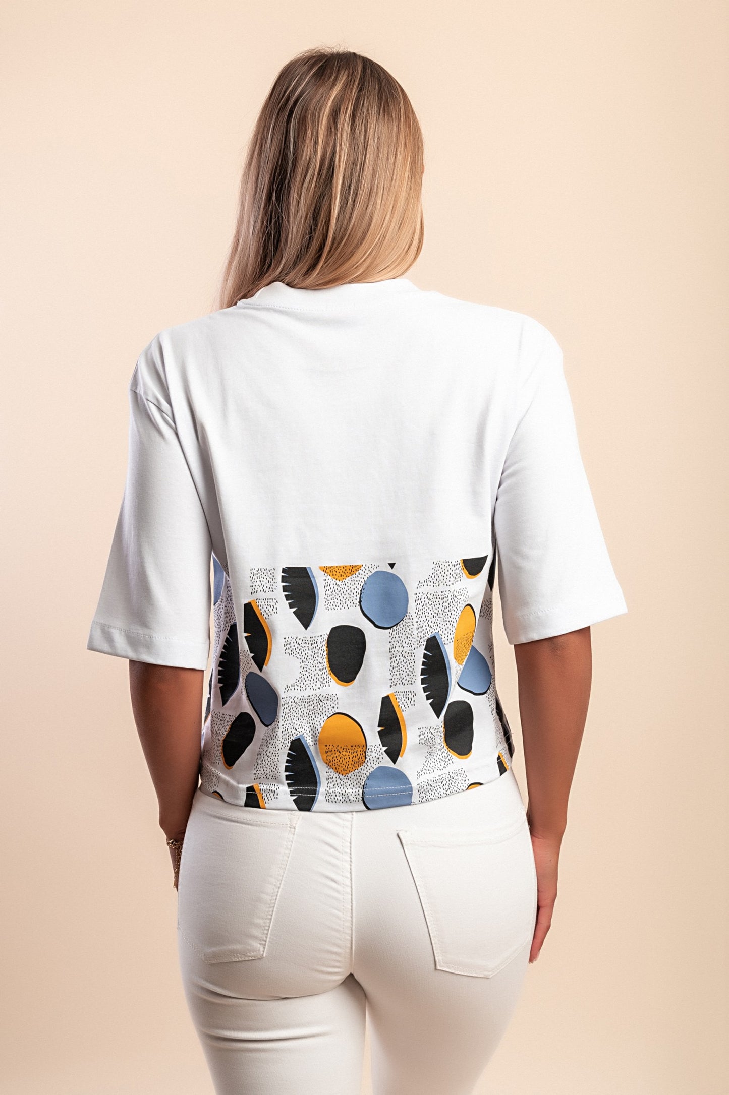 T-shirt in cotone con stampa, bianca