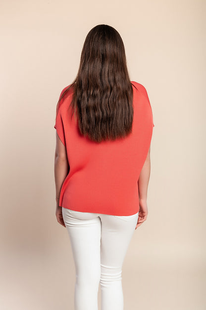 Top lavorato a maglia, rosa