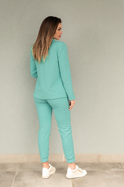 Completo di pantaloni e blazer elegante senza lettere Estrena, nero-nero