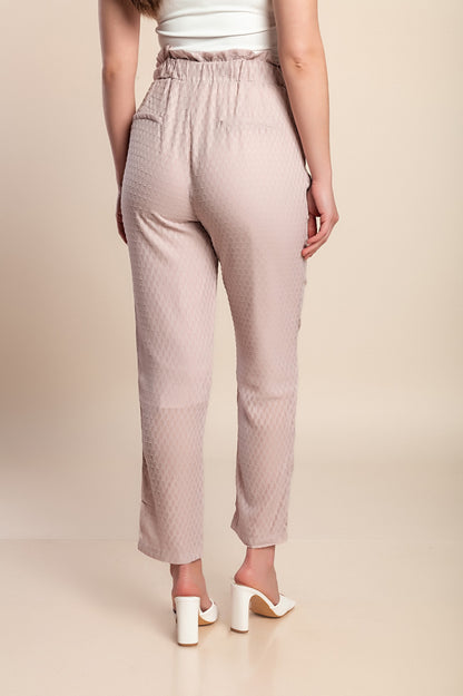 Pantaloni lunghi con elastico in vita, rosa chiaro