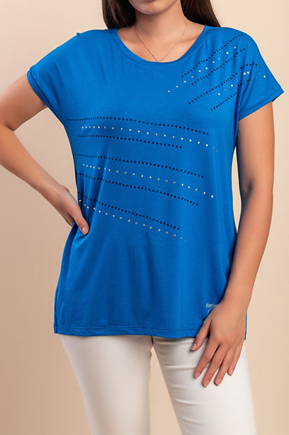 T-shirt in viscosa, blu