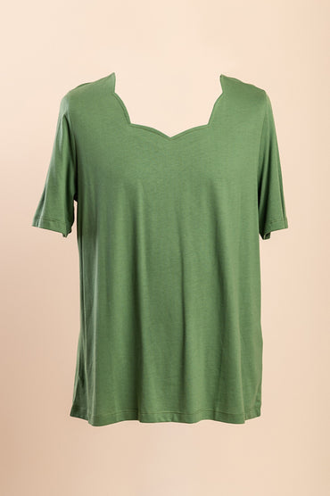 Camicia in cotone taglia comoda, verde