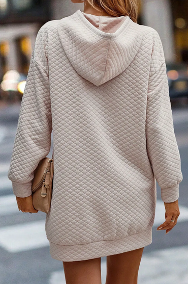 Abito ampio con dettaglio trapuntato, beige
