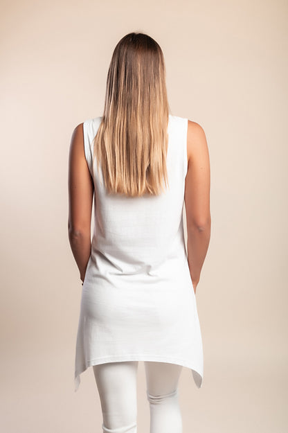Tunica senza maniche, bianca