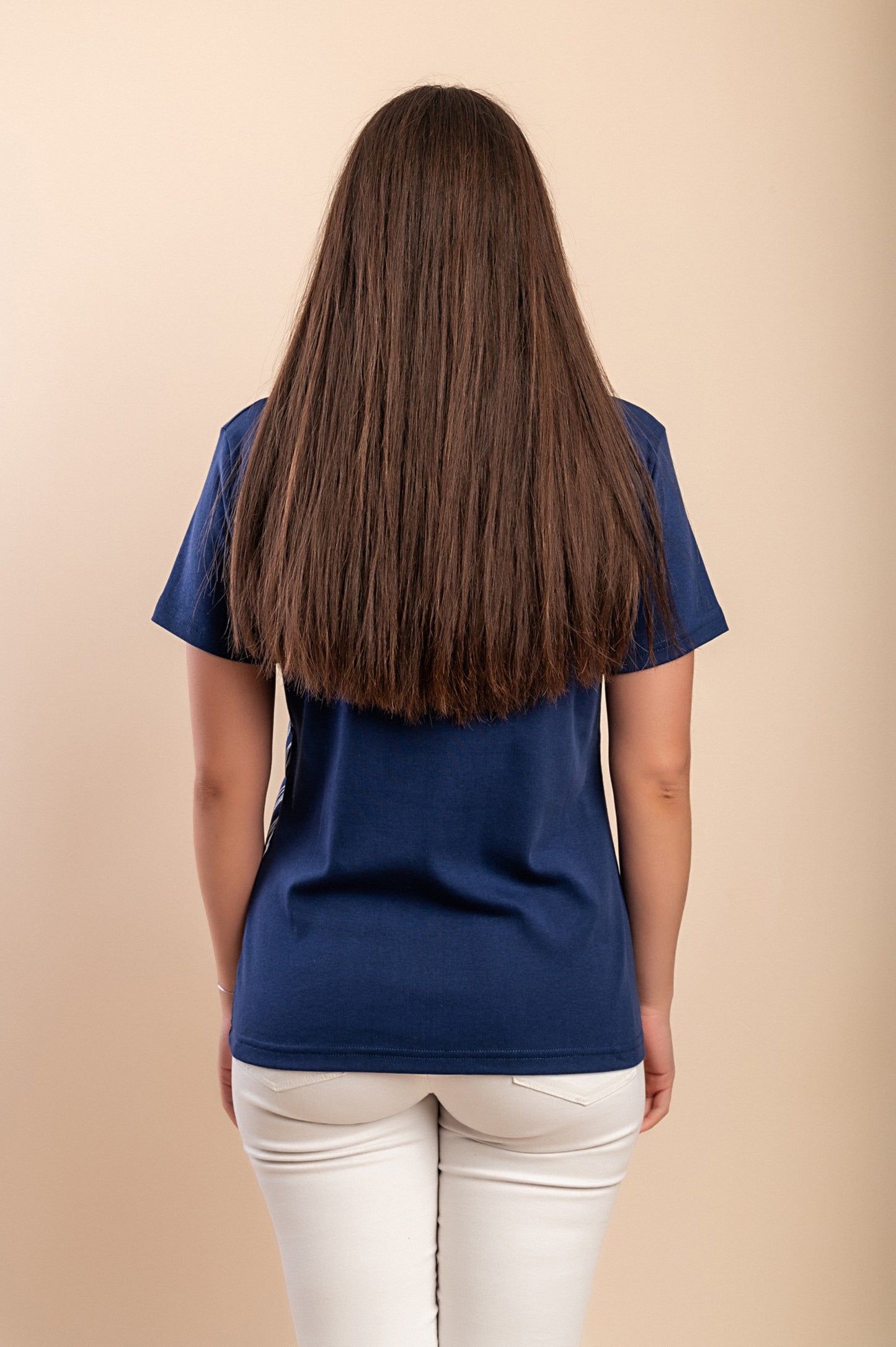 T-shirt in cotone con stampa, blu scuro