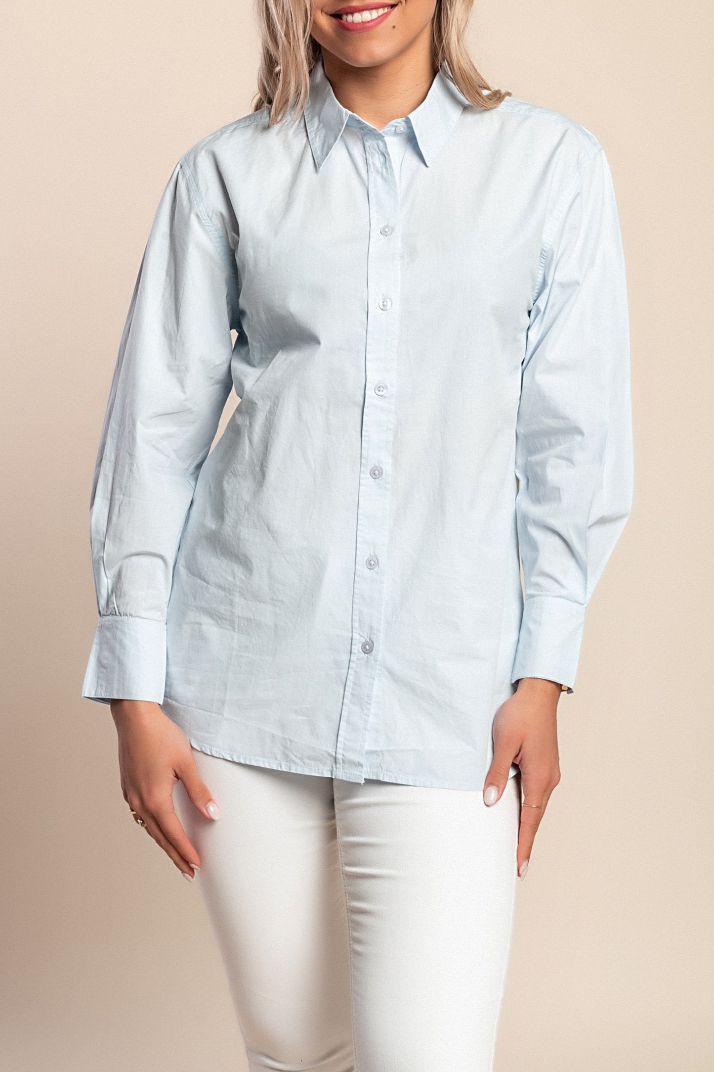 Camicia in cotone, azzurra