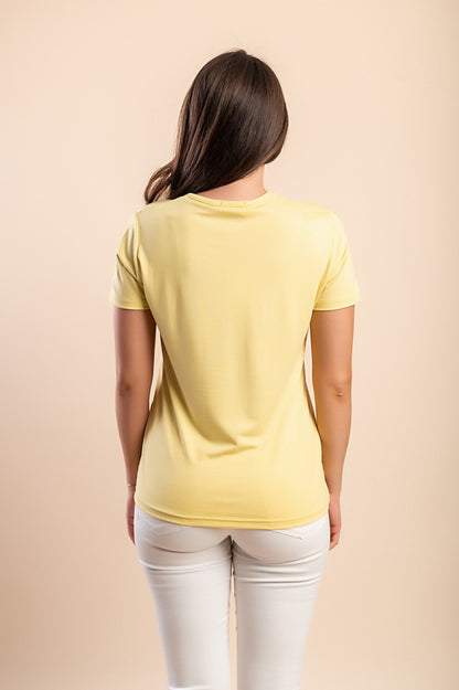 Maglietta con stampa, gialla