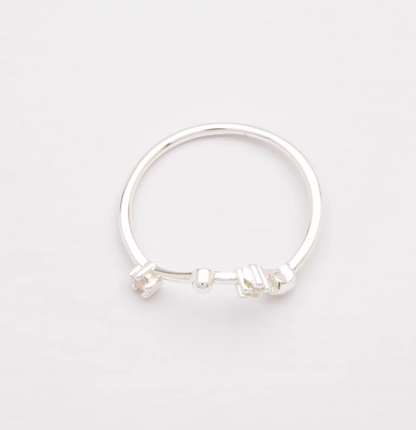Anello in argento con diamanti decorativi, ART503 - ACQUARIO, colore argento