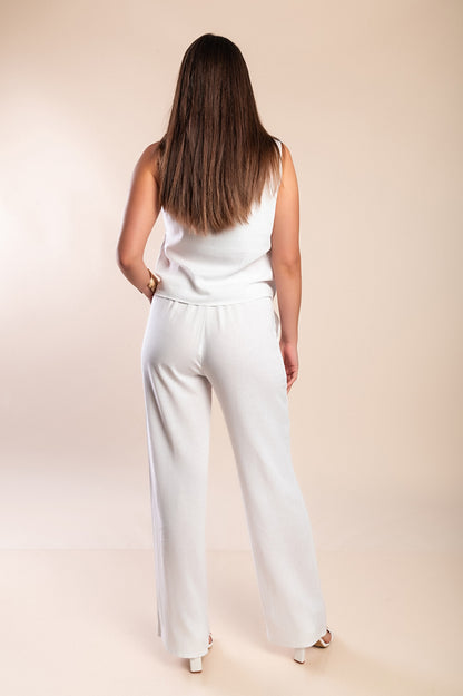 Set top e pantaloni lunghi, beige