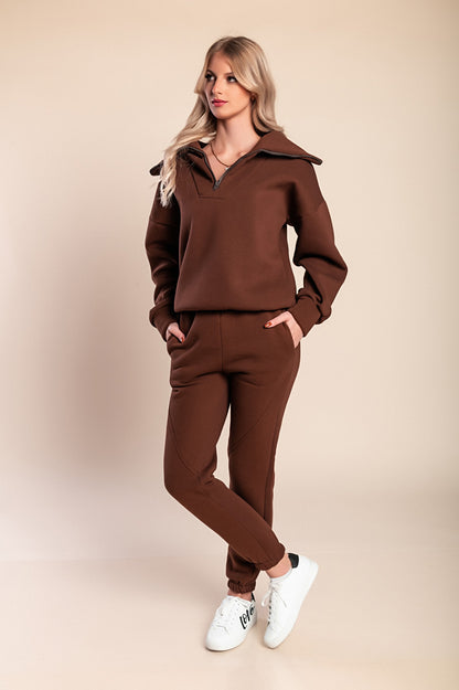 Completo tuta in cotone, marrone