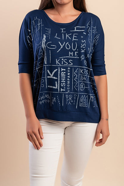 Maglietta con stampa, bianca