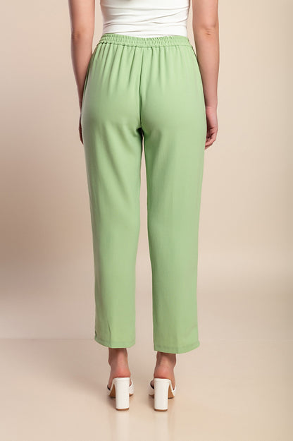 Pantaloni taglie forti 7/8, verde chiaro