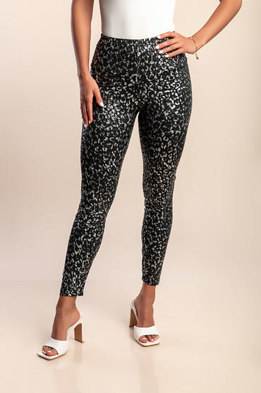 Leggings taglie forti con stampa, neri