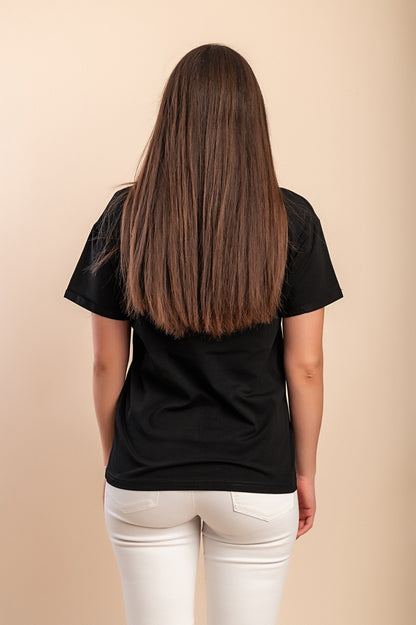 T-shirt in cotone con stampa, nera