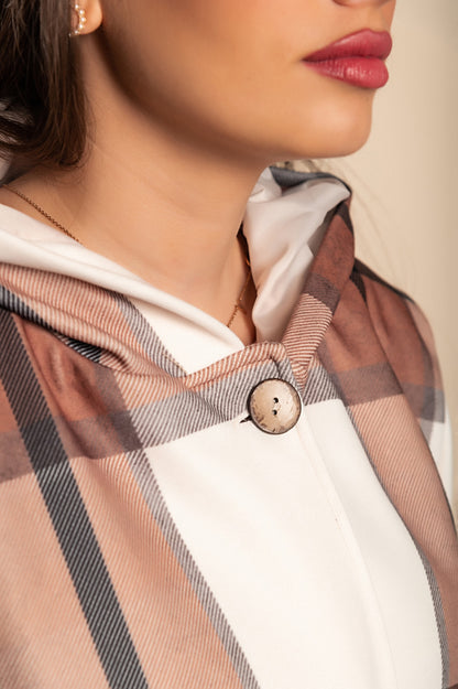 Cappotto a quadri, marrone