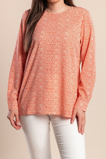 Camicetta stampata taglie forti, rossa