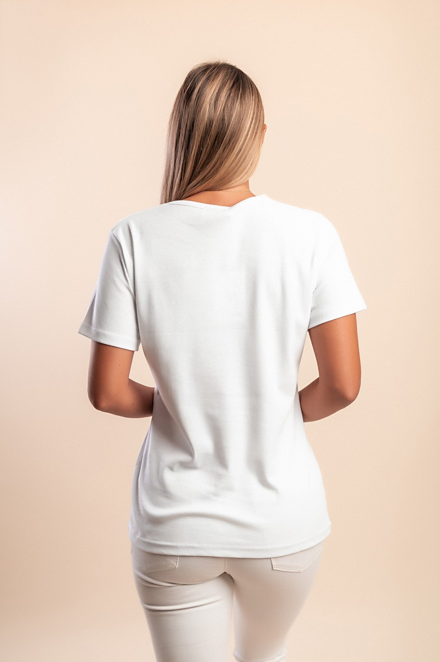 T-shirt in cotone con nappe, bianca