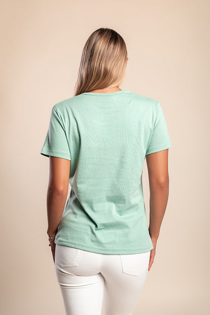 T-shirt in cotone con stampa, rosa