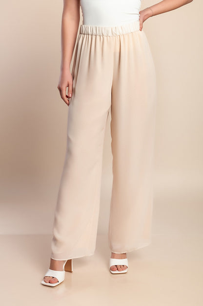 Pantaloni taglie forti, crema