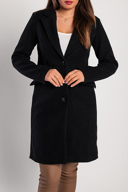 Cappotto elegante con bottoni, nero.