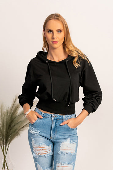 Felpa con cappuccio Belluna, nera