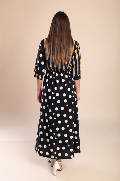 VESTITO MAXI ELEGANTE CON STAMPO MORI