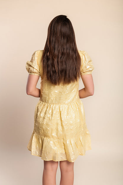 Miniabito a maniche corte, giallo