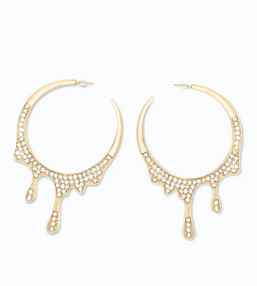 Eleganti orecchini con strass, colore oro