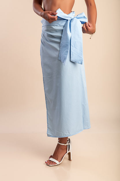 Pareo in cotone, azzurro