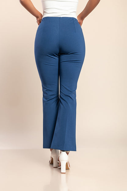 Pantaloni eleganti in cotone, azzurro