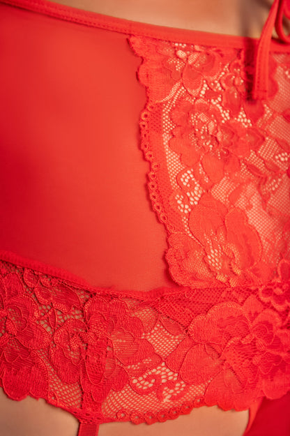 Completo intimo in pizzo Barillas Pareo, rosso