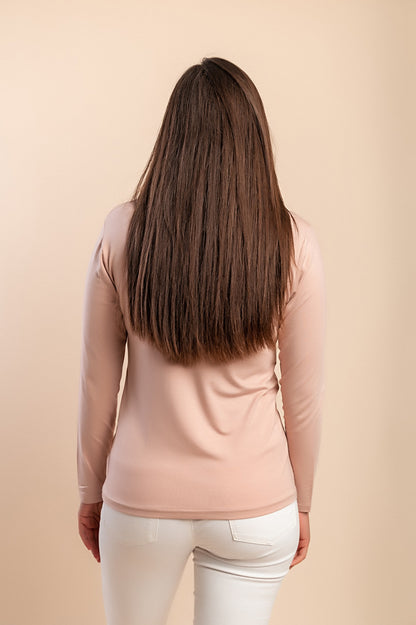 Maglia in cotone a maniche lunghe, beige