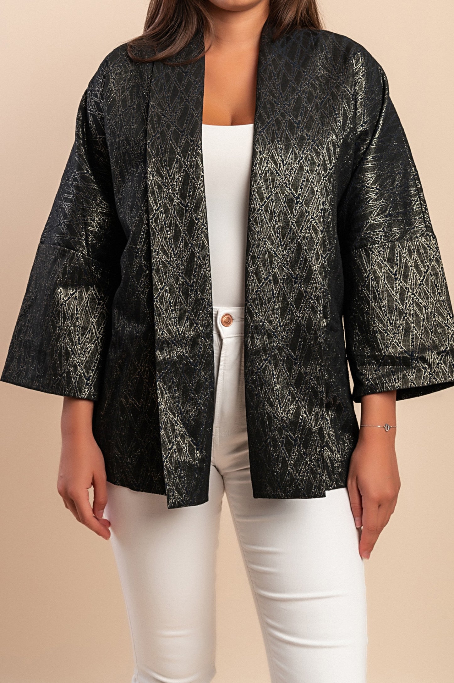 Elegante blazer con maniche larghe, nero