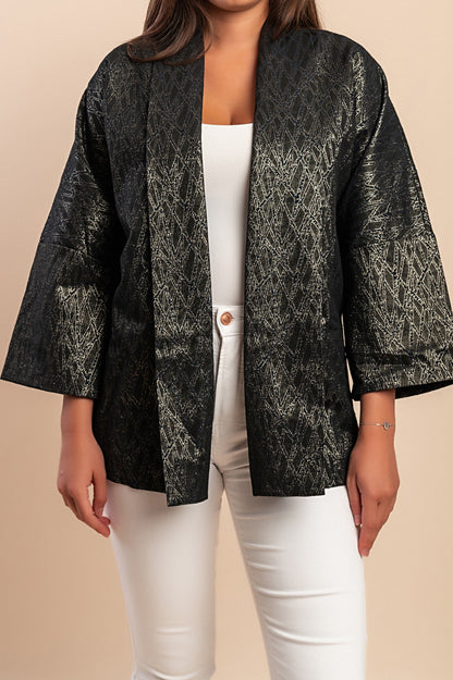 Elegante blazer con maniche larghe, nero