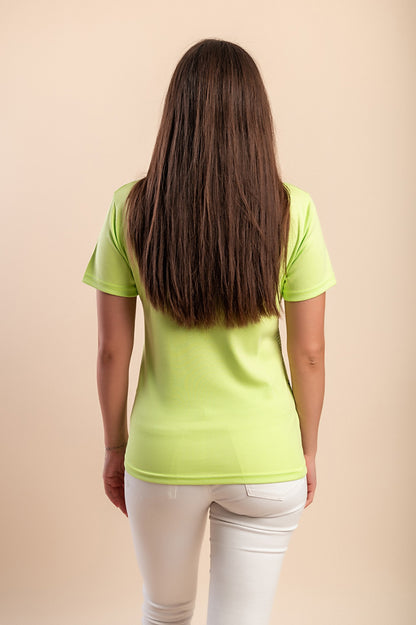 T-shirt in cotone con stampa, verde chiaro