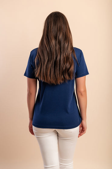 Maglietta in cotone, blu