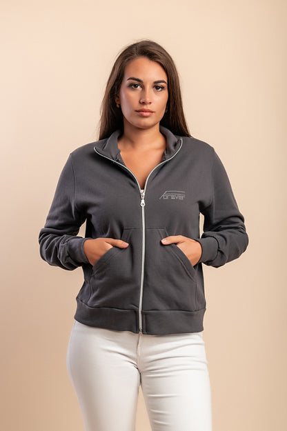 Giacca con zip in cotone, verde