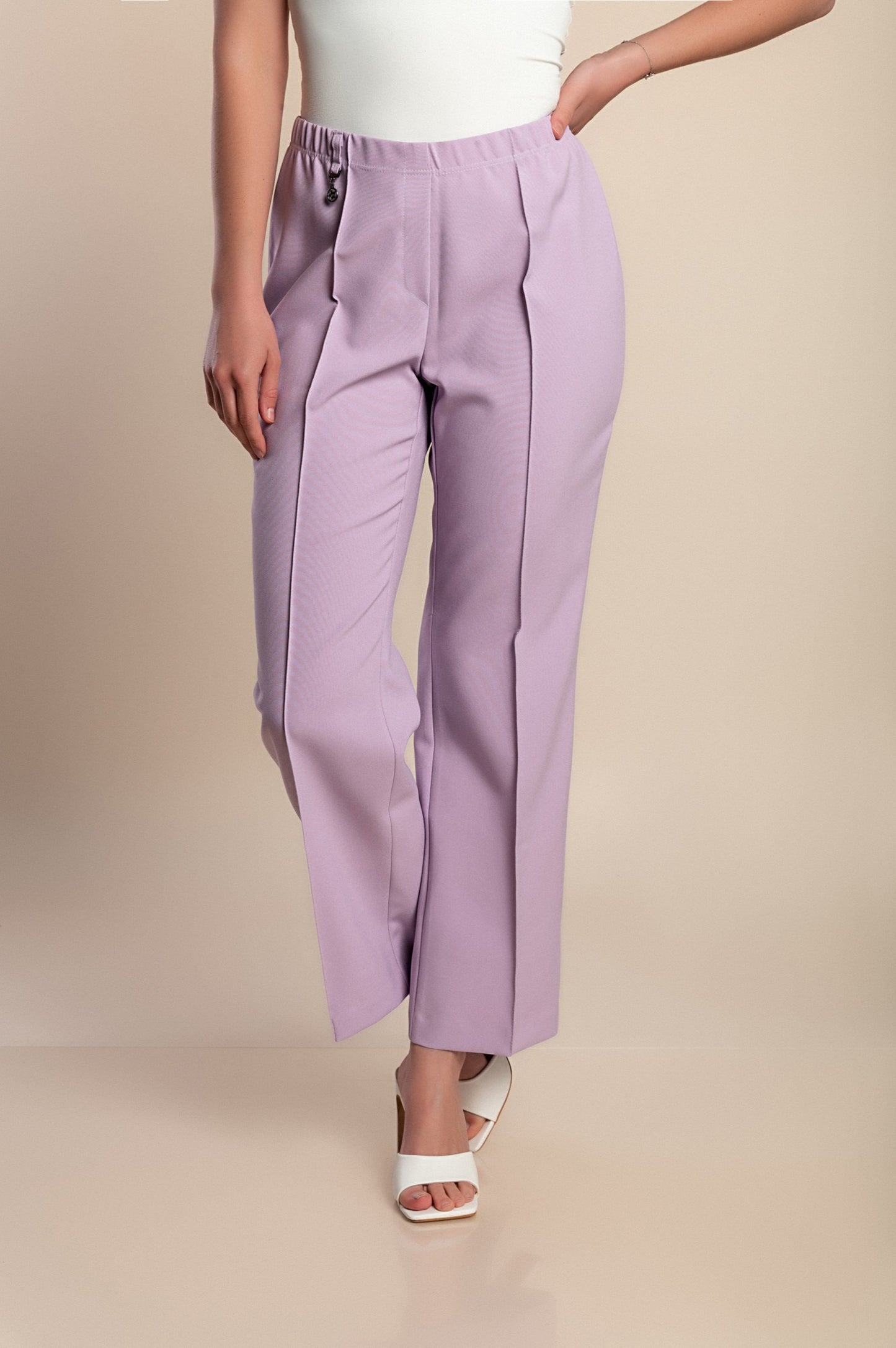 Pantaloni eleganti taglie forti, lilla