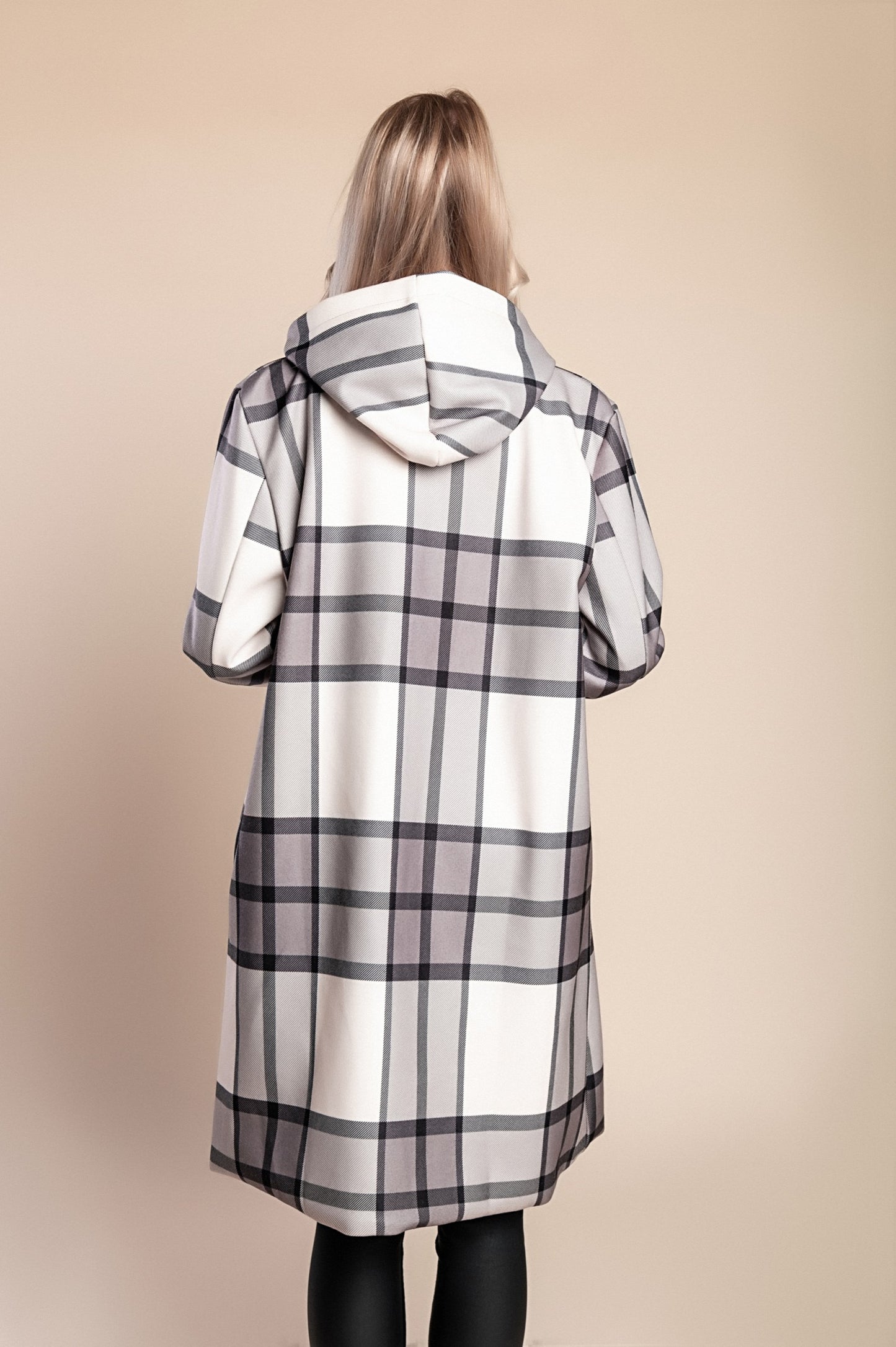 Cappotto a quadri, marrone