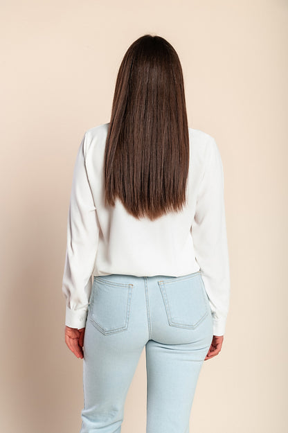 Camicia elegante con volant, bianca