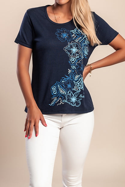 T-shirt in cotone con stampa, verde