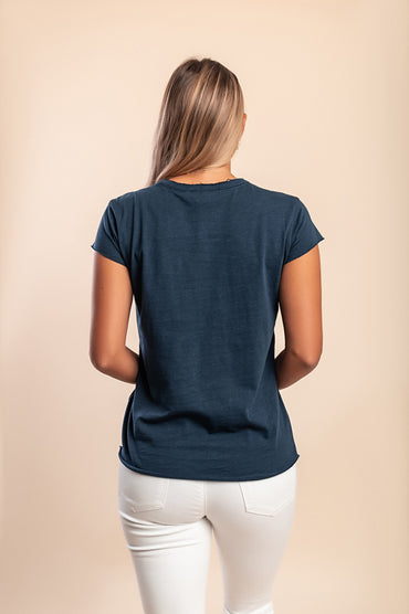 T-shirt in cotone, blu scuro