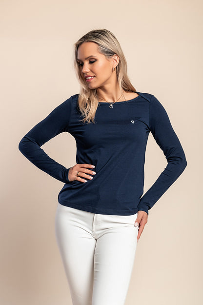 Maglia a maniche lunghe, blu scuro